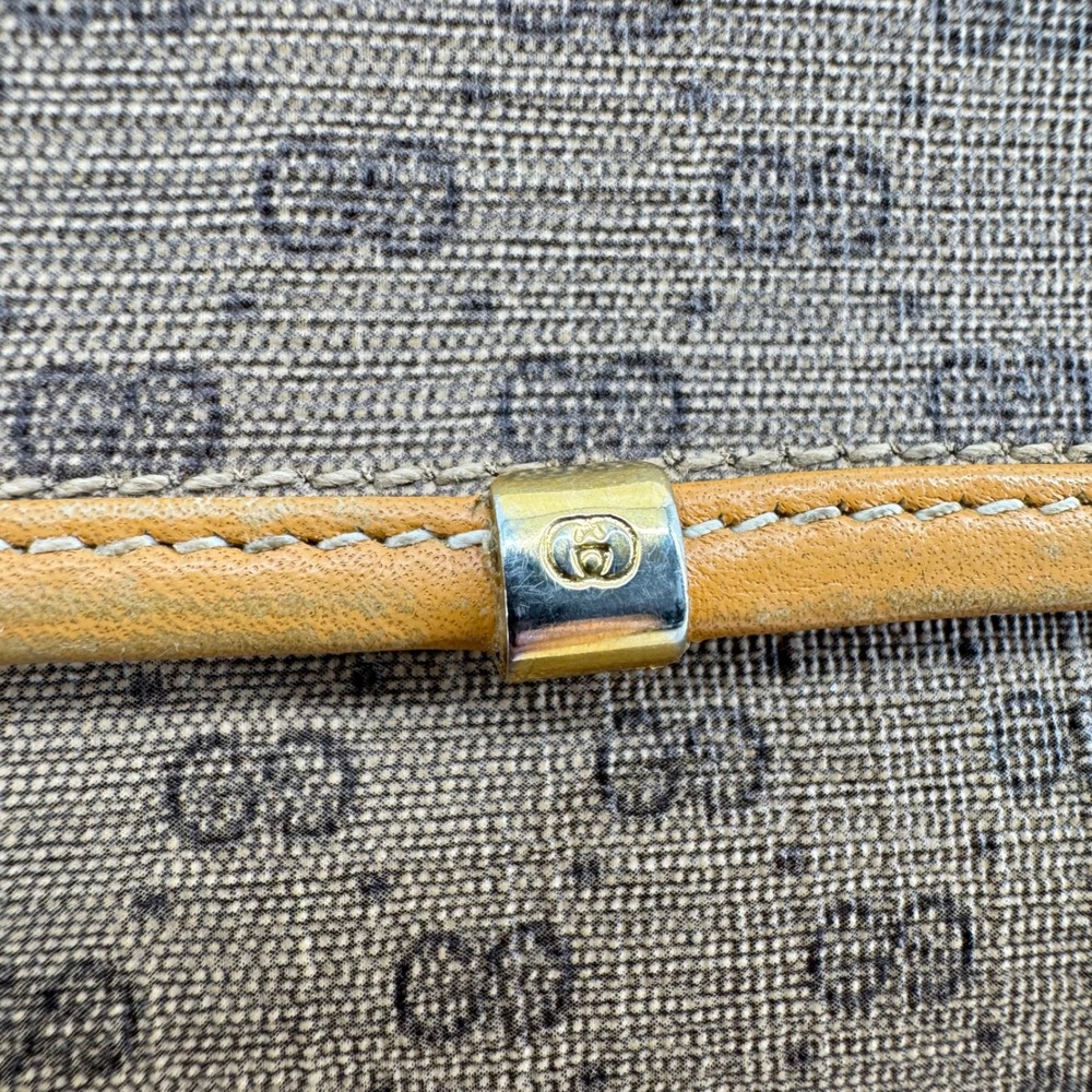 Gucci Crossbody Bag Women Brown Micro GG Supreme Canvas Tan Leather 001-084-0259 - Picture 5 of 15